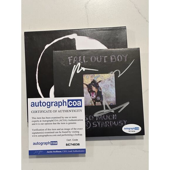 FALL OUT BOY SO MUCH FOR STARDUST SIGNED AUTOGRAPHED ART CARD COA ACOA #6